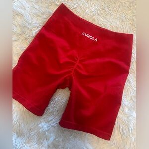 Aurola red biker shorts